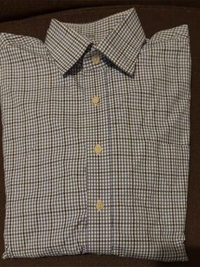 Vineyard Vines Men’s Blue Gingham Button-Down Shirt. Size Medium.